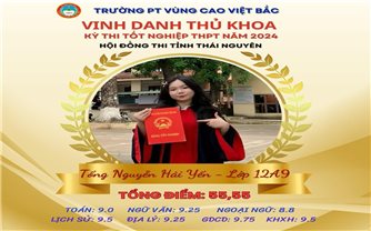 Nữ sinh Trường Phổ thông Vùng cao Việt Bắc là thủ khoa toàn tỉnh Thái Nguyên
