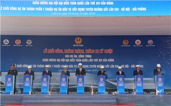 Khởi công Dự án đầu tư xây dựng tuyến đường sắt Lào Cai - Hà Nội - Hải Phòng