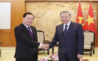 Tổng Bí thư Tô Lâm tiếp Chánh Văn phòng Trung ương Đảng Nhân dân Cách mạng Lào