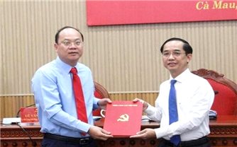 Ông Hồ Thanh Thủy được chỉ định giữ chức Phó Bí thư Tỉnh ủy Cà Mau