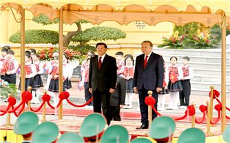 Tổng Bí thư Tô Lâm chủ trì Lễ đón Tổng Bí thư, Chủ tịch nước Lào Thongloun Sisoulith