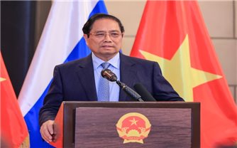 Thủ tướng Phạm Minh Chính gặp gỡ cán bộ, nhân viên Đại sứ quán và cộng đồng người Việt Nam tại Liên bang Nga