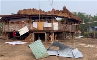 Mưa đá, gió lốc làm sập nhà rông và thiệt hại nhiều tài sản người dân ở các xã vùng cao Quảng Ngãi