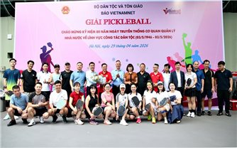 Khởi tranh giải Pickleball kỷ niệm 80 năm Ngày truyền thống ngành Công tác dân tộc