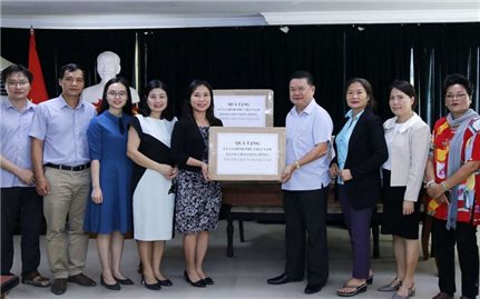 Chính phủ trao tặng khẩu trang y tế cho cộng đồng người Việt Nam tại Lào