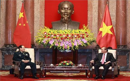 Chủ tịch nước Nguyễn Xuân Phúc tiếp Bộ trưởng Bộ Quốc phòng Trung Quốc