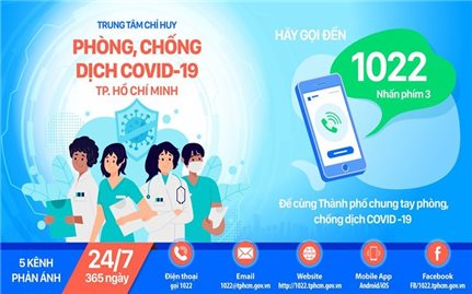 Cổng thông tin 1022 tiếp nhận thông tin 24/7 về dịch bệnh COVID-19