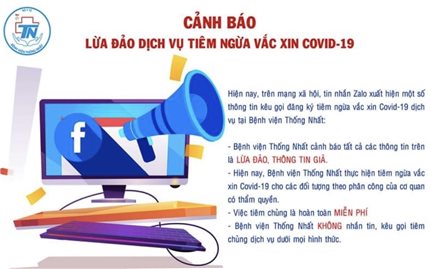 Thông tin tiêm vaccine COVID-19 dịch vụ là giả mạo