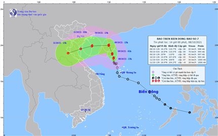 Bão số 7 (LIONROCK) tiếp tục mạnh thêm gây mưa lớn ở miền Bắc và miền Trung