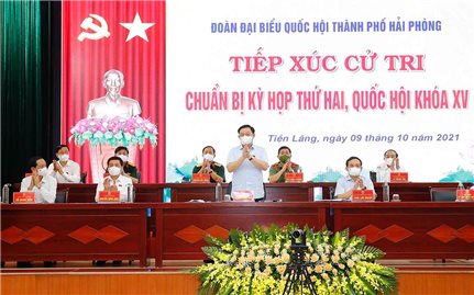 Chủ tịch Quốc hội Vương Đình Huệ tiếp xúc cử tri huyện Tiên Lãng, TP. Hải Phòng