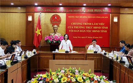 Lạng Sơn: Thường trực HĐND tỉnh làm việc với Ban Dân tộc tỉnh