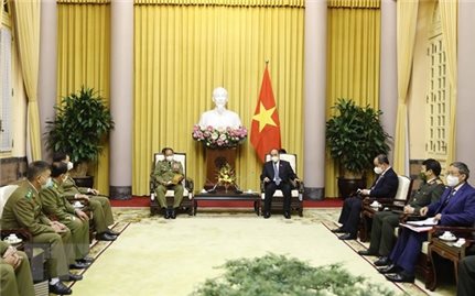Chủ tịch nước Nguyễn Xuân Phúc tiếp Bộ trưởng Bộ Công an Lào