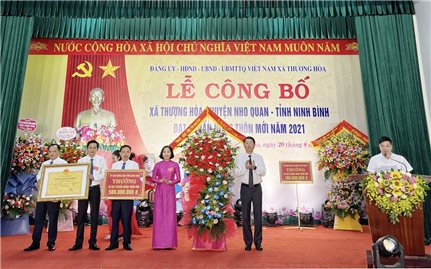 Ninh Bình: Lễ Công bố xã Thượng Hòa đạt chuẩn Nông thôn mới