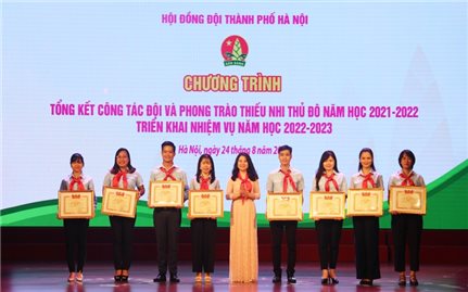 Hà Nội: Gần 150.000 đội viên được kết nạp trong năm học 2021-2022