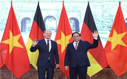 Thủ tướng Phạm Minh Chính chủ trì lễ đón chính thức Thủ tướng CHLB Đức