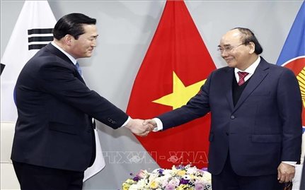 Chủ tịch nước Nguyễn Xuân Phúc tiếp các tổ chức hữu nghị, hợp tác Hàn-Việt