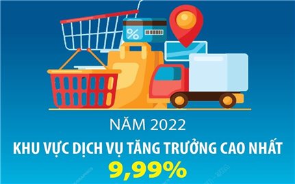 Năm 2022: Khu vực dịch vụ tăng trưởng cao nhất 9,99%