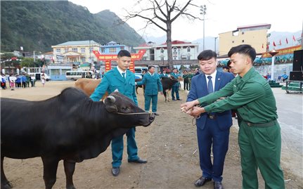 Mèo Vạc (Hà Giang): Trao tặng bò giống cho các chiến sĩ hoàn thành nghĩa vụ quân sự năm 2020 trở về địa phương