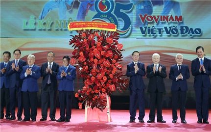 Chủ tịch nước Võ Văn Thưởng dự Lễ kỷ niệm 85 năm Ngày thành lập môn phái Vovinam Việt Võ Đạo