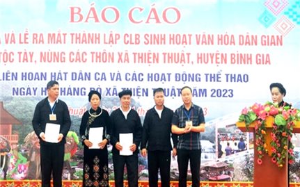 Lạng Sơn: Ra mắt Câu lạc bộ sinh hoạt văn hóa dân gian dân tộc Tày, Nùng