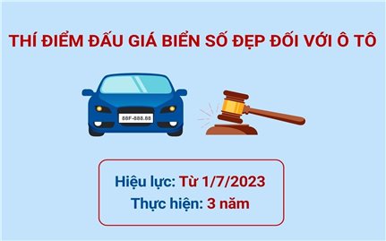 Thí điểm đấu giá biển số xe ôtô có hiệu lực từ ngày 1/7/2023