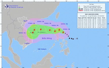 Bão Trà Mi mạnh lên, có lúc giật cấp 15, tiến vào biển Đông sớm hơn dự kiến