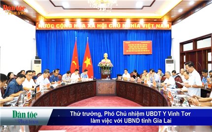 Thứ trưởng, Phó Chủ nhiệm Y Vinh Tơr làm việc với UBND tỉnh Gia Lai