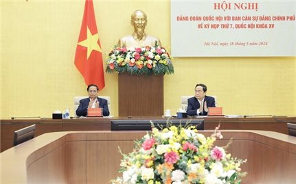 Hội nghị giữa Đảng đoàn Quốc hội và Ban cán sự Đảng Chính phủ về kỳ họp thứ bảy, Quốc hội khoá XV