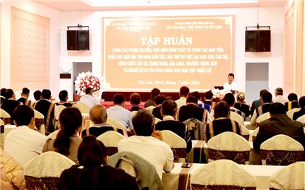 Gia Lai: Tập huấn công tác tuyên truyền, phổ biến pháp luật cho nghệ nhân, già làng, Người có uy tín