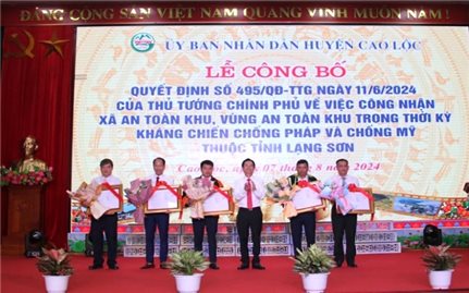 Cao Lộc (Lạng Sơn): Công bố Quyết định của Thủ tướng Chính phủ về công nhận xã An toàn khu