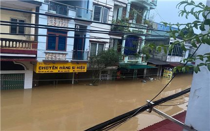 Lũ các sông lên cao, nhiều khu vực ở thành phố Yên Bái bị ngập úng cục bộ