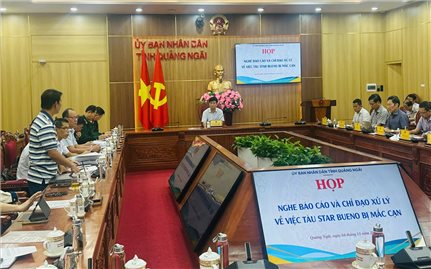 Quảng Ngãi họp bàn phương án xử lý sự cố tàu Star Bueno mắc cạn tại Dung Quất