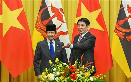 Chủ tịch nước Lương Cường đã hội đàm với Quốc vương Brunei