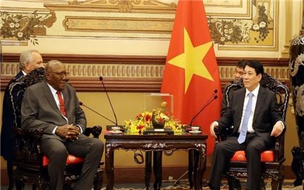 Chủ tịch nước Lương Cường tiếp Ủy viên Bộ Chính trị, Phó Chủ tịch nước Cuba Salvador Valdes Mesa