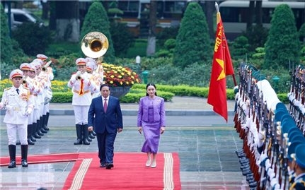 Thủ tướng Phạm Minh Chính chủ trì lễ đón chính thức Thủ tướng Thái Lan thăm Việt Nam