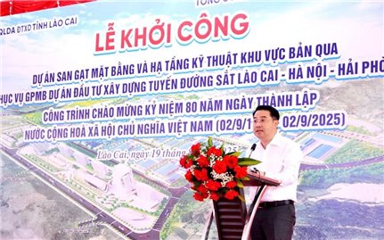 Lào Cai khởi công dự án phục vụ xây dựng đường sắt tốc độ cao Lào Cai - Hà Nội - Hải Phòng