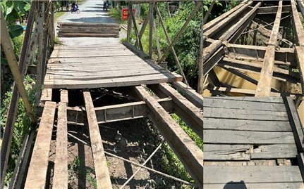 Cầu mục nát, xuống cấp nghiêm trọng, đồng bào mong mỏi cầu mới sớm được xây dựng