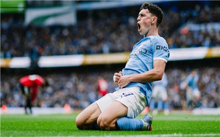 Ngoại hạng Anh: Man City thắng thuyết phục MU 3-0 trong trận derby Manchester