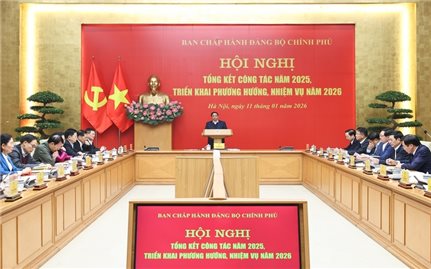 Đồng chí Phạm Minh Chính chủ trì Hội nghị tổng kết năm 2025, triển khai nhiệm vụ năm 2026 của Đảng ủy Chính phủ