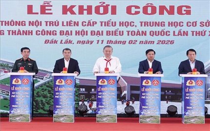 Tổng Bí thư Tô Lâm dự khởi công trường phổ thông nội trú tại xã Ea Rốk, Đắk Lắk