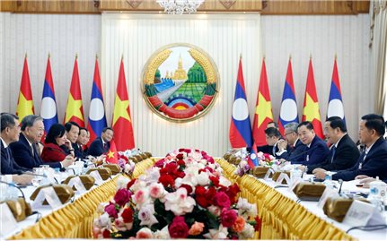 Tổng Bí thư Tô Lâm hội kiến Thủ tướng Lào Sonexay Siphandone