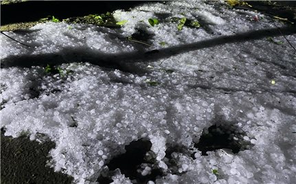 Mưa đá phủ trắng nhiều xã vùng cao Tuyên Quang