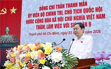 Chủ tịch Quốc hội Trần Thanh Mẫn thăm, làm việc với Sư đoàn 9