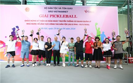 [PHOTO] Xác định nhà vô địch giải Pickleball 80 năm Ngày truyền thống cơ quan quản lý nhà nước về công tác dân tộc
