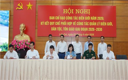 Lào Cai ký kết Quy chế phối hợp về quản lý biên giới, lãnh thổ, công tác dân tộc, tôn giáo