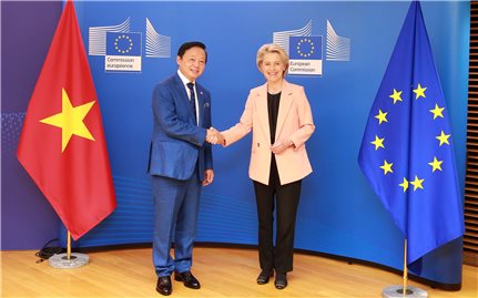 Phó Thủ tướng Trần Hồng Hà gặp, làm việc với Chủ tịch Ủy ban Châu Âu