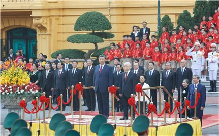 Tổng Bí thư Nguyễn Phú Trọng chủ trì lễ đón cấp Nhà nước Tổng Bí thư, Chủ tịch Trung Quốc Tập Cận Bình