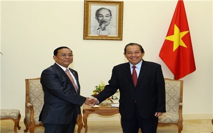 Phó Thủ tướng Thường trực Chính phủ Trương Hòa Bình tiếp Bộ Các Vấn đề biên giới Myanmar
