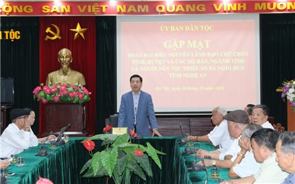 Ủy ban Dân tộc: Gặp mặt Đoàn đại biểu nguyên lãnh đạo tỉnh Nghệ An