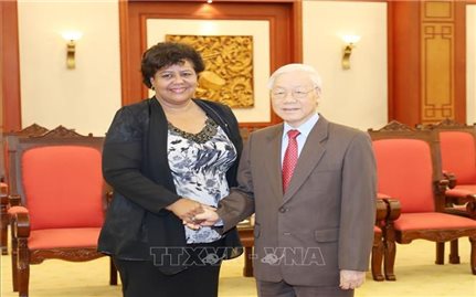 Tổng Bí thư Nguyễn Phú Trọng tiếp Đoàn Đảng Cộng sản Cuba